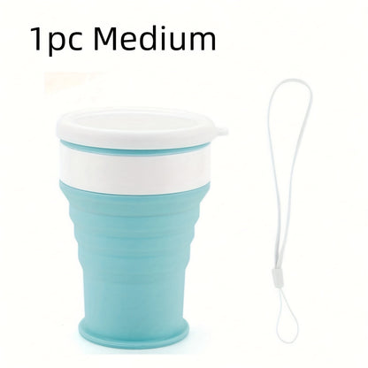 1 Silicone Travel Folding Cup | 6.76oz Portable Camping Cup, Leakproof for Outdoor Hiking, Suitable for Hot and Cold Beverages