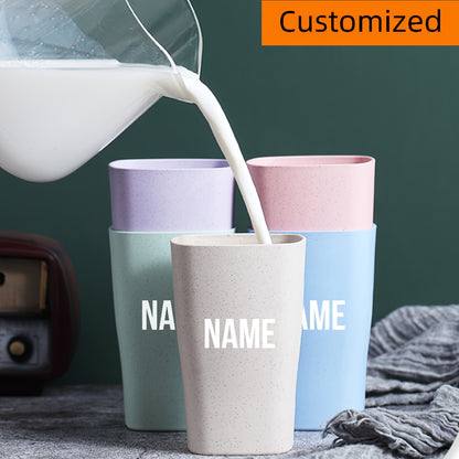 Custom Wheat Straw Thickened Plastic Mouthwash Cups, Creatively Customized and Available in Multiple Colors. Simple Home and Hotel Toothbrush Cups, Creative Custom Wash Cups. Bathroom Toiletries.