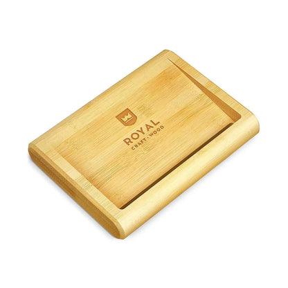 Royal Craft Wood Bamboo Soap Dish Set of 2 Natural - Rectangle Wooden Soap Dish for Kitchen, Bathroom, Toilet & Household - Vanity for Home 2 Pack - Gift Idea Rubber Silicone
