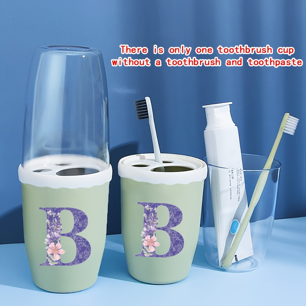 Toothbrush Cup, Portable Travel Mouthwash Cup, Dual-cup Design Multi-functional Mouthwash Cup, Lightweight and Hygienic, Essential for Travel Accommodations, Ideal for Short-term Hotel Stays, "Z" Is One of the 26 Letters No Other Meaning