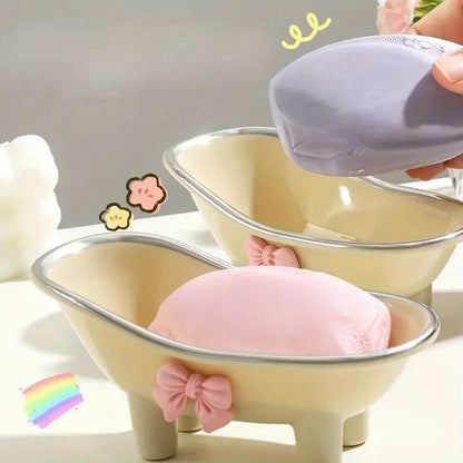 4pcs Cute Plastic Bathroom Soap Dishes - Creative Drainage Soap Holders, Kitchen And Bathroom Additions Tray, Easy to Use for Handwashing And Bathing