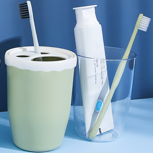 Toothbrush Cup, Portable Travel Mouthwash Cup, Dual-cup Design Multi-functional Mouthwash Cup, Lightweight and Hygienic, Essential for Travel Accommodations, Ideal for Short-term Hotel Stays, "Z" Is One of the 26 Letters No Other Meaning