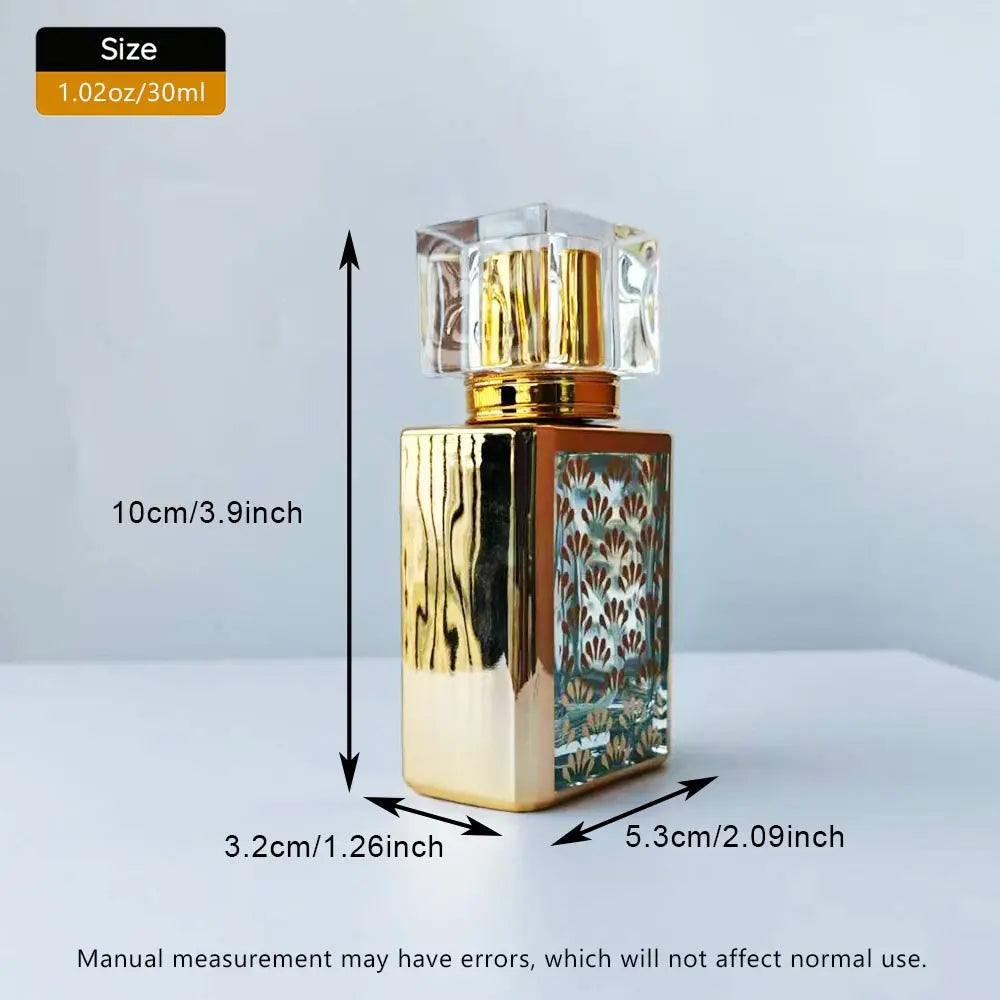 4pcs 30ML High-End Artistic UV Engraved Glass Spray Bottles, Refillable Spray Bottles, Cosmetic Dispenser Bottles, Toners, Press Down Bottles, Serums, Foundation Bottles