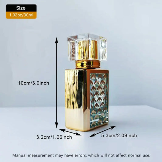 4pcs 30ML High-End Artistic UV Engraved Glass Spray Bottles, Refillable Spray Bottles, Cosmetic Dispenser Bottles, Toners, Press Down Bottles, Serums, Foundation Bottles