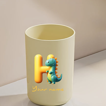 Customized Name Water Cup, Personalized Toothbrush Cup, Creative Dinosaur Letter Print, Couple Solid Color Mouthwash Cup, Holiday Camping Necessities, Suitable for Home, Travel and School, Personalized Gifts for Friends and Partners.