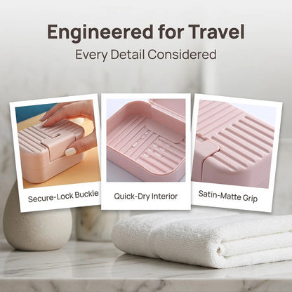 Portable Lightweight Plastic Soap Dish with Lid & Box, 1/2 Counts Waterproof Soap Storage Tool for Bathroom, Summer Father's Day Gift-YY0,sohochic