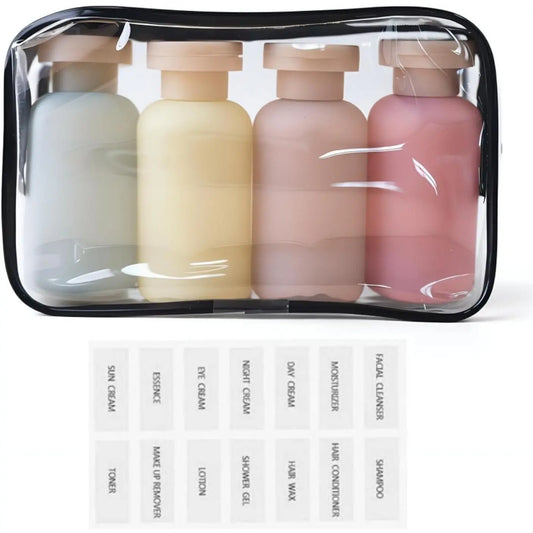 Travel Shampoo Bottles for Toiletries, Leak Proof Travel Size Toiletries Bottle Containers for Shampoo and Conditioner,  Squeeze Bottles, Essentials Accessories (Garden Series, 3.4oz, 4 count)
