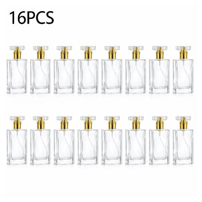 16pcs 30ml Glass Perfume Bottles, Refillable Transparent Travel Perfume Spray Atomizer Bottles with Fine Mist Spray Applicator Empty Spray Bottles