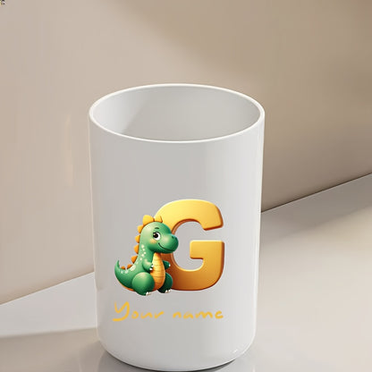 Customized Name Water Cup, Personalized Toothbrush Cup, Creative Dinosaur Letter Print, Couple Solid Color Mouthwash Cup, Holiday Camping Necessities, Suitable for Home, Travel and School, Personalized Gifts for Friends and Partners.