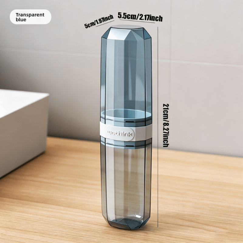 1pc Portable Travel Mouthwash Cup Toothbrush Case, Transparent Dustproof Toiletry Storage Box, 1pc Molding Toothbrush and Toothpaste Storage Container, Lightweight Easy to Carry Waterproof and Moisture-Proof, Suitable for Travel Camping Home Sc