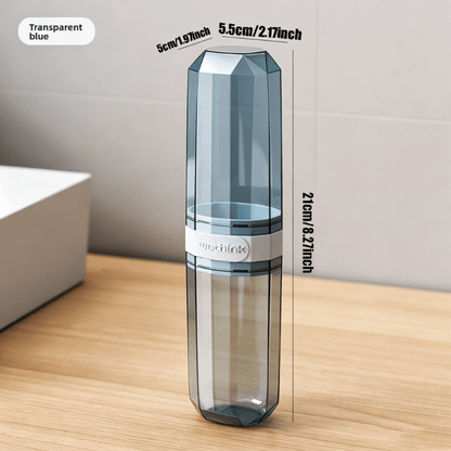 1pc Portable Travel Mouthwash Cup Toothbrush Case, Transparent Dustproof Toiletry Storage Box, 1pc Molding Toothbrush and Toothpaste Storage Container, Lightweight Easy to Carry Waterproof and Moisture-Proof, Suitable for Travel Camping Home Sc
