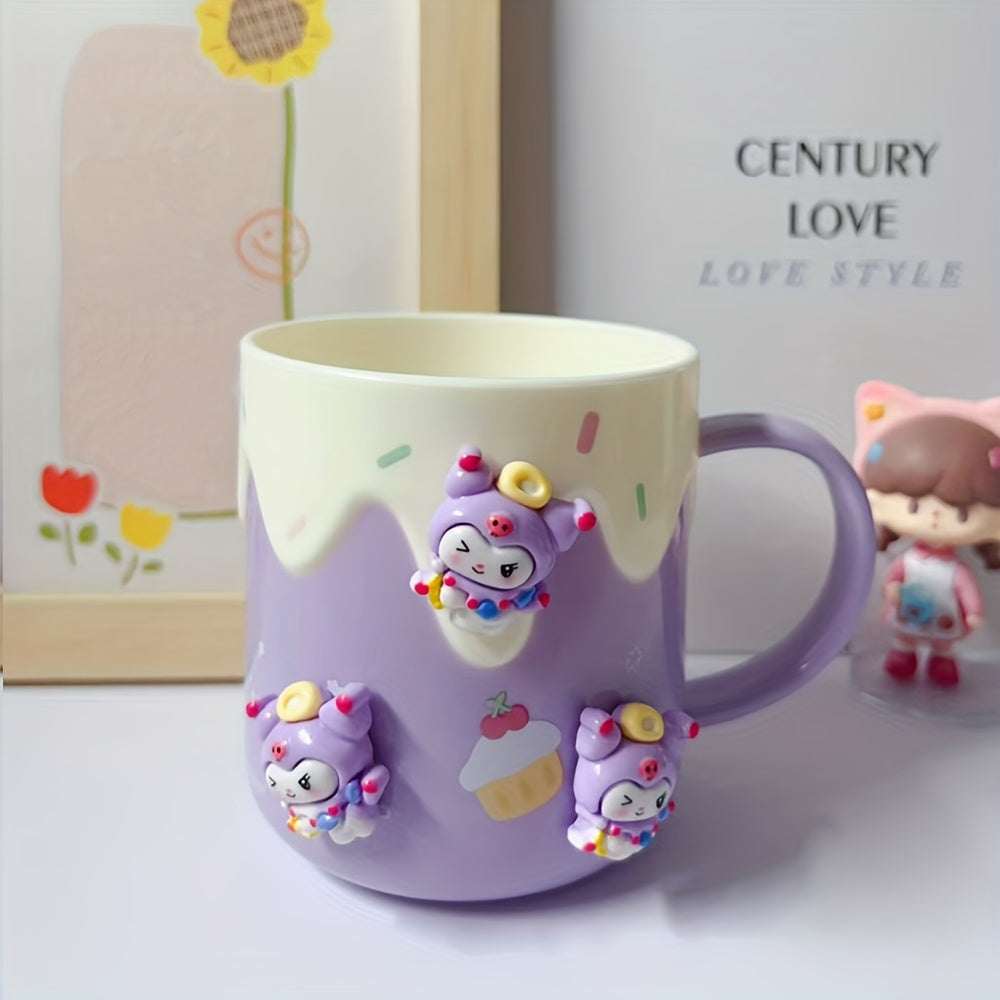 1pc Sanrio Hello Kitty Mouthwash Cup, Plastic Material, Cute Cartoon Kuromi Melody Bathroom Toothbrush Cup, Thickened Design for a Comfortable Touch, Household Wash Cup, Bathroom, Cinnamoroll, Pochacco
