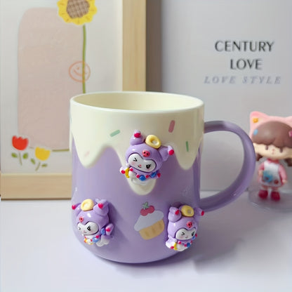 1pc Sanrio Hello Kitty Mouthwash Cup, Plastic Material, Cute Cartoon Kuromi Melody Bathroom Toothbrush Cup, Thickened Design for a Comfortable Touch, Household Wash Cup, Bathroom, Cinnamoroll, Pochacco
