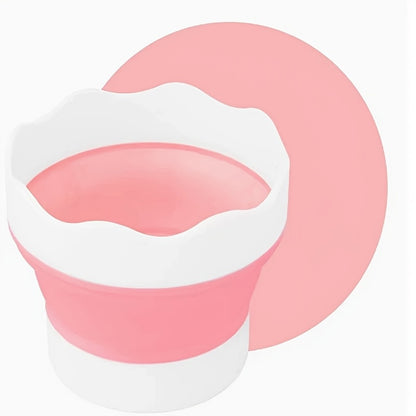 1pc Folding Mini Silicone Water Bucket, Watercolor Powder, Watercolor Paint, Painting, Washing And Rinsing Pen Holder, Multi-Purpose Washing Cup