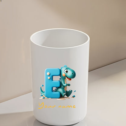 Customized Name Water Cup, Personalized Toothbrush Cup, Creative Dinosaur Letter Print, Couple Solid Color Mouthwash Cup, Holiday Camping Necessities, Suitable for Home, Travel and School, Personalized Gifts for Friends and Partners.
