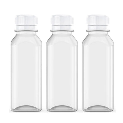9/6/3PCS 12oz Lightweight Food Grade Reusable Safe Plastic Juice Bottles with Caps, Fridge-Use Drink Containers for Juicing & Smoothies - Home Improvement Building Supplies
