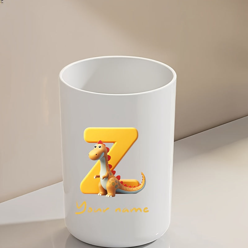 Customized Name Water Cup, Personalized Toothbrush Cup, Creative Dinosaur Letter Print, Couple Solid Color Mouthwash Cup, Holiday Camping Necessities, Suitable for Home, Travel and School, Personalized Gifts for Friends and Partners.