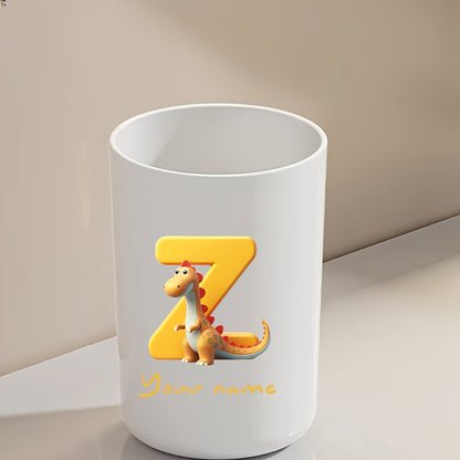 Customized Name Water Cup, Personalized Toothbrush Cup, Creative Dinosaur Letter Print, Couple Solid Color Mouthwash Cup, Holiday Camping Necessities, Suitable for Home, Travel and School, Personalized Gifts for Friends and Partners.