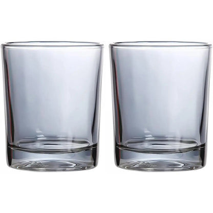 2 Pcs Classic Clear Cylindrical Glass Mouthwash Cups, Bathroom Brushing Cup, 6 Oz