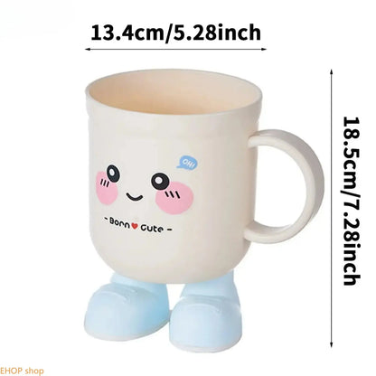 Cute Cartoon Pattern Mouthwash Cup, Multifunctional Toothbrush Holder, Bathroom Accessory Suitable for Dormitory, Household Use and Gifting,sohochic