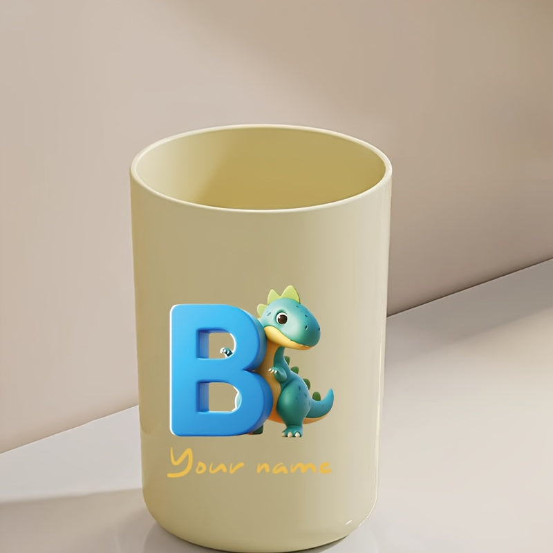Customized Name Water Cup, Personalized Toothbrush Cup, Creative Dinosaur Letter Print, Couple Solid Color Mouthwash Cup, Holiday Camping Necessities, Suitable for Home, Travel and School, Personalized Gifts for Friends and Partners.