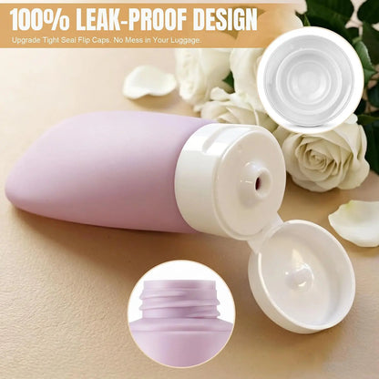20-Pack TSA-Approved Travel Toiletry Bottles Kit, Transparent Compact Plastic Containers, Leakproof Refillable Canisters for Shampoo, Conditioner, Lotion