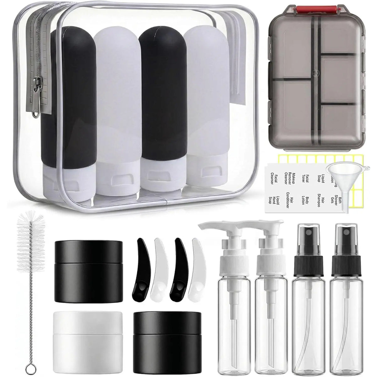 20 Pack Travel Bottles for Toiletries, Travel Containers with  Case