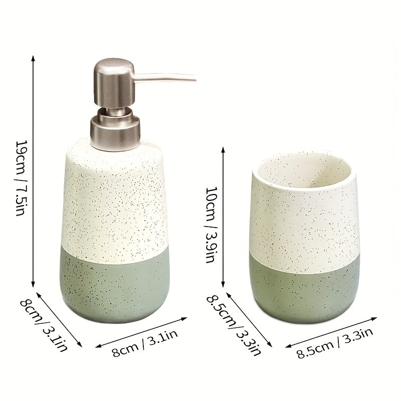 Bathroom Organization And Storage Supplies Modern Easy Ceramic Smooth Soap Dispenser Rinsing Cup Hotel Business Trip Bathroom Personal Toiletries Lotion Empty Bottle Toothbrush Cup Toilet Liquid Bottle Non-Slip Cleaning Cup Hand Soap Bottle Personal